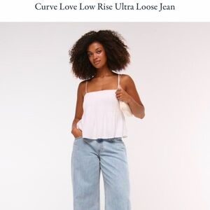 Abercrombie & Fitch Curve Love Low Rise Ultra Loose Jean Light